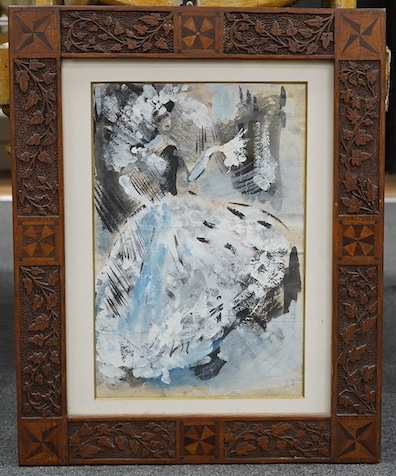 Elinor Bellingham-Smith (1906-1988), watercolour and gouache, ‘Spanish dancer’, signed, provenance details verso, 35 x 23cm, housed in a carved and inlaid frame. Condition - fair to good